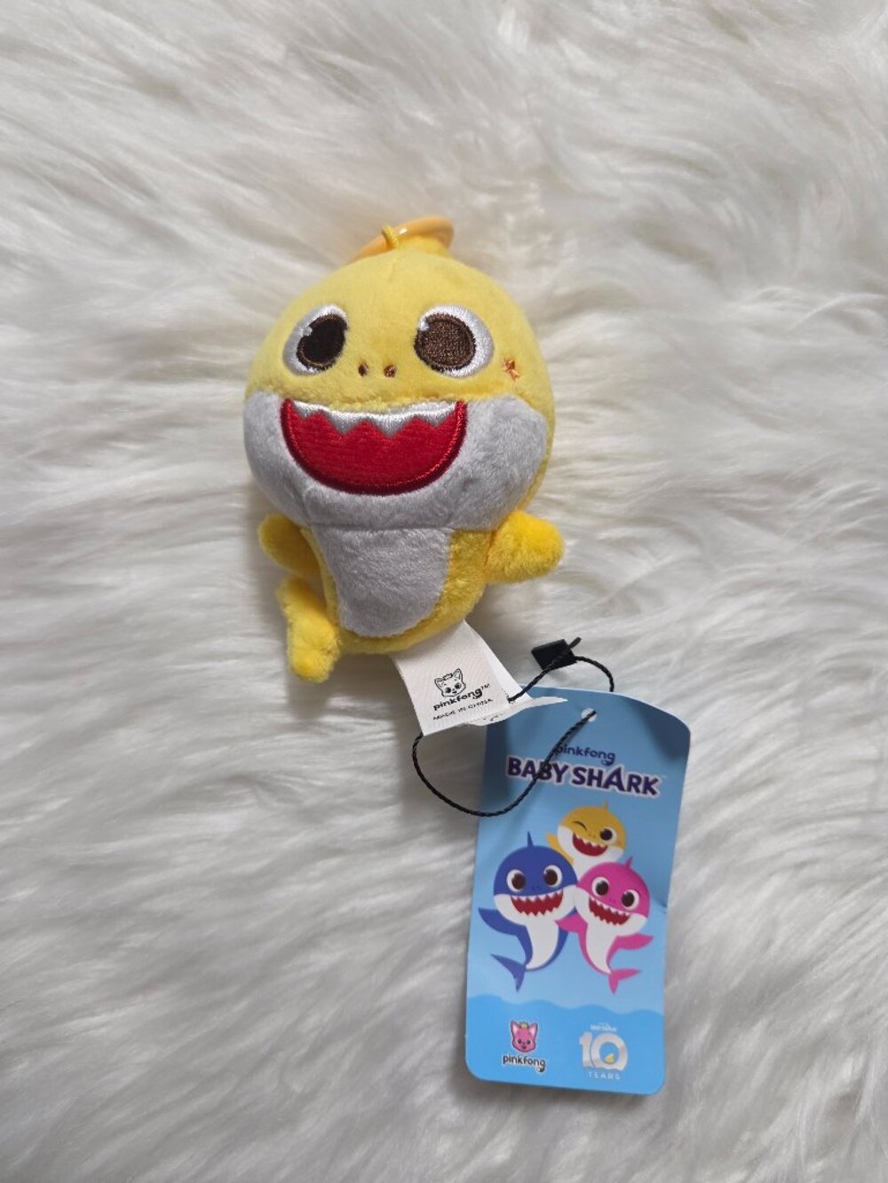 Pink Fong Baby Shark Plush Keychain